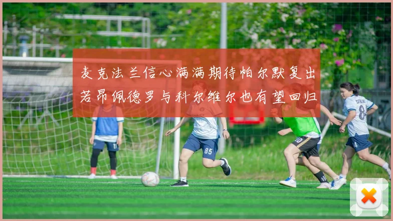 麦克法兰信心满满期待帕尔默复出若昂佩德罗与科尔维尔也有望回归